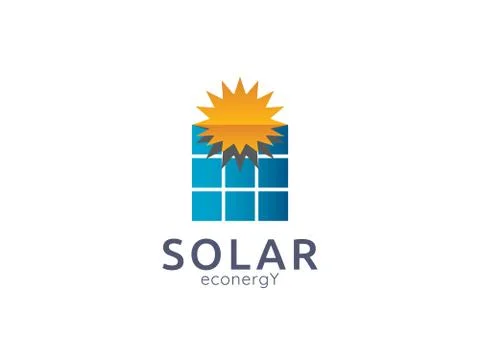 Solar panel energy logo icon. zero waste concept design Stock Illustration