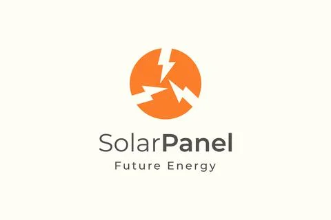 Solar panel energy logo with simple and modern shape for electricity manufact Stockillustratie