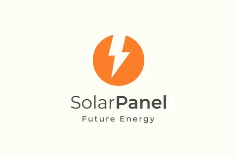 Solar panel energy logo with simple and modern shape for electricity manufact Stock Illustration
