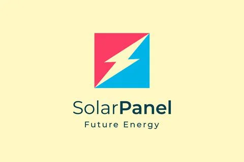 Solar panel energy logo with simple and modern shape for electricity manufact Stock Illustration