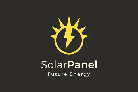 Solar panel energy logo with simple and modern shape for electricity manufact Stock Illustration