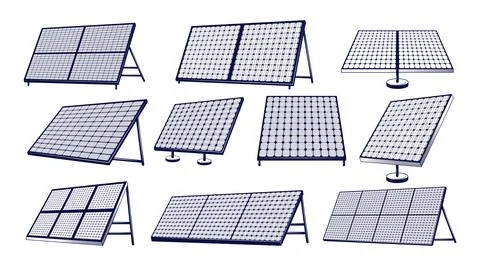 Solar panel. Energy renewable. Generation heat sun. Alternative sunlight powe Stock Illustration