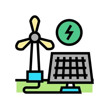 Solar panel energy saving color icon vector illustration Illustrazione stock