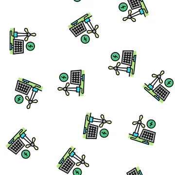Solar panel energy saving vector seamless pattern 스톡 일러스트