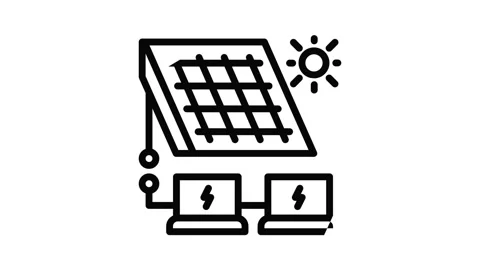 Solar panel energy solution icon animation Stock Footage 152628163