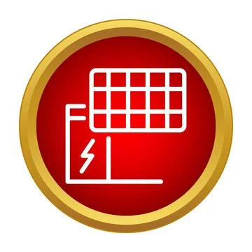 Solar panel energy system generating green power icon Stock Illustration