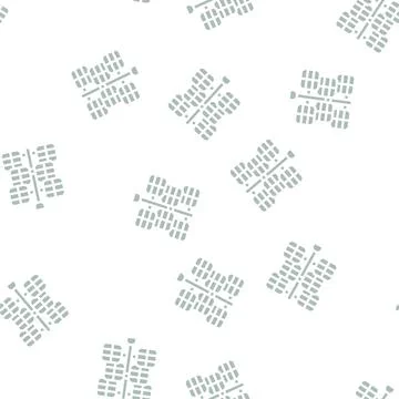 Solar panel energy system glyph vector seamless pattern Stock Illustration