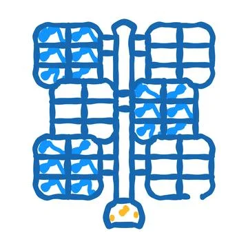 Solar panel energy system icon doodle illustration Illustrazione stock