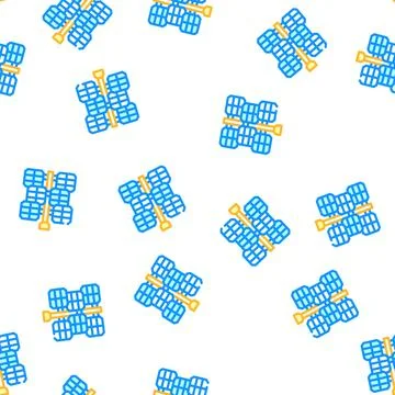 Solar panel energy system vector seamless pattern Stock Illustration