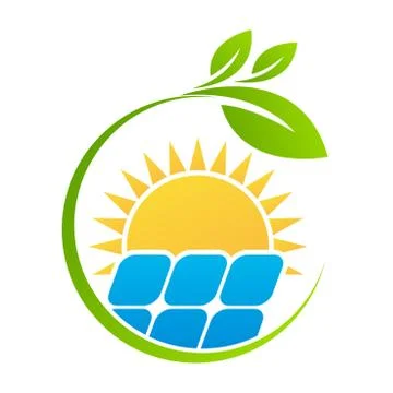 Solar panel Energy vector logo template Stock Illustration