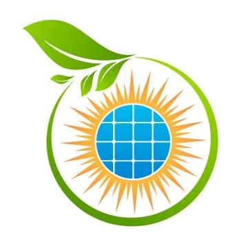 Solar panel Energy vector logo template Stock Illustration
