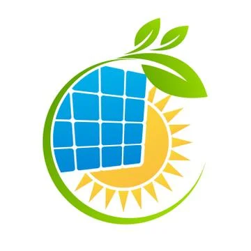 Solar panel Energy vector logo template Stock Illustration