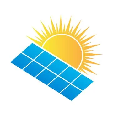 Solar panel Energy vector logo template Illustrazione stock