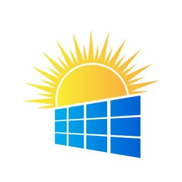 Solar panel Energy vector logo template Stock Illustration