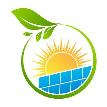 Solar panel Energy vector logo template Stock Illustration