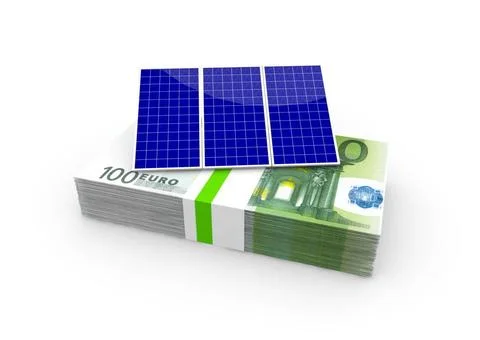 A solar panel on euro bundle a solar panel on euro bundle Copyright: xZoon... Stock Photos