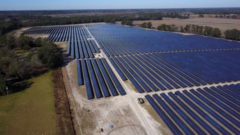 Solar Panel Farm aerial Stock Footage 101254069