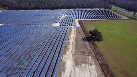 Solar Panel Farm aerial Stock Footage 101254111