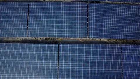 Solar panel farm, alternative green eco-friendly energy. drone point. Top view. Stock Footage 116274569