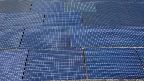 Solar panel farm, alternative green eco-friendly energy. drone point. Top view. Stock Footage 116275149