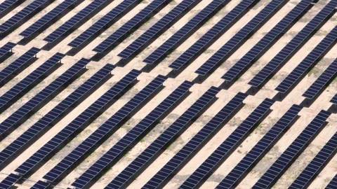 Solar Panel Farm Desert Drone Aerial Footage Stock Footage 335393300