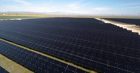 Solar Panel Farm Stock Footage 73819963