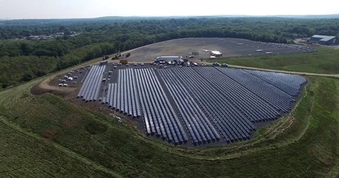 Solar Panel Farm Stock Footage 80205402