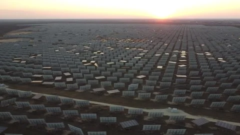 Solar Panel Farm Stock Footage 171579744