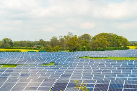 Solar Panel farm Stock Photos