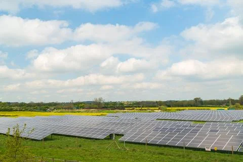 Solar Panel farm Stock Photos