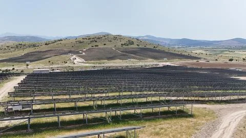 Solar panel farm Foto stock