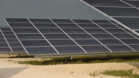 Solar Panel Farms Stock Footage 113320414