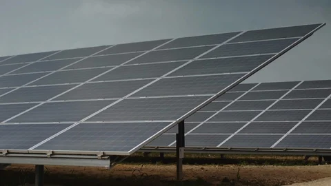 Solar Panel Farms Stock Footage 113320471