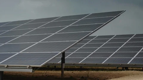 Solar Panel Farms Stock Footage 113320535