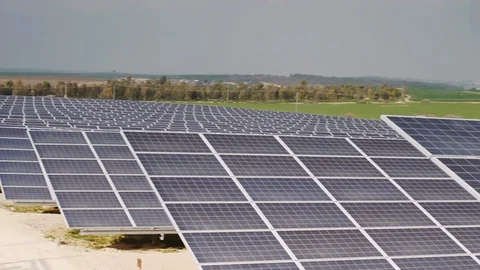 Solar Panel Farms Stock Footage 113320637