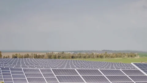 Solar Panel Farms Stock Footage 113320656