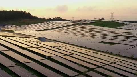 Solar Panel Field Aerial View Stock Footage 157898171