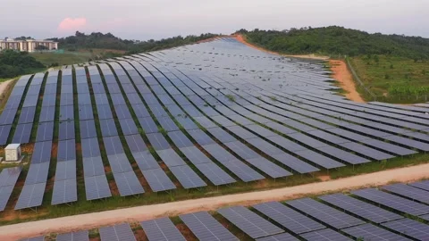 Solar Panel Field Aerial View Stock Footage 157899798