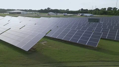 Solar panel field aerial view. renewable energy. green  and clean energy Stock Footage 248122618