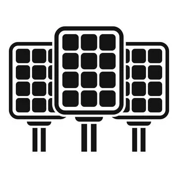 Solar panel field icon simple vector. Sunlight grid roof Stock Illustration