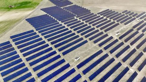 Solar panel field Stock-Fotos