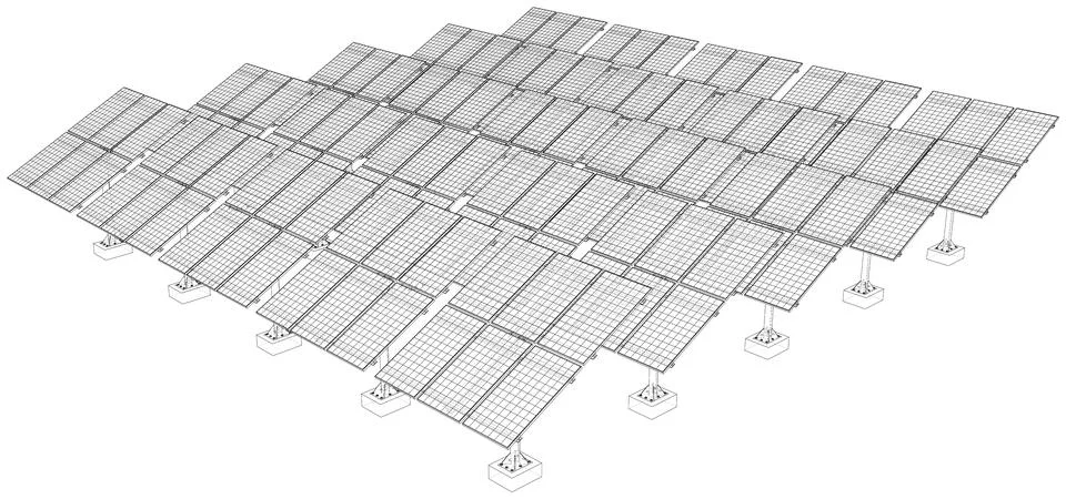 Solar Panel Field. Vector 库存插图