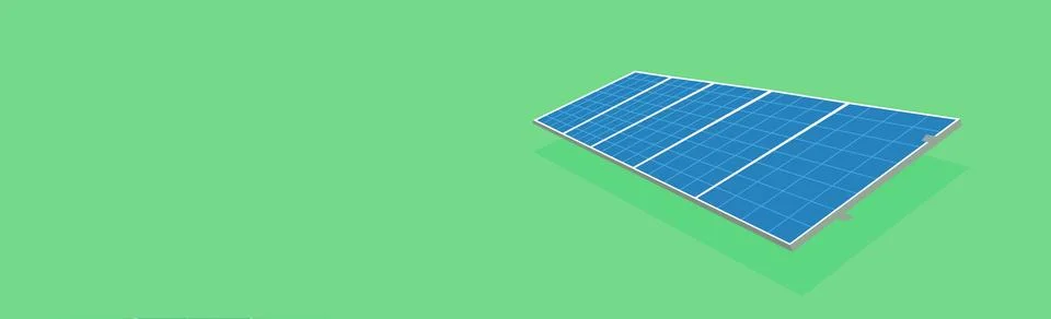 Solar Panel in flat design - Solar Energy Equipment Concept Image. Space for  Illustrazione stock
