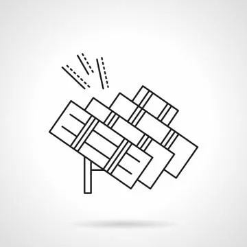 Solar panel flat line vector icon Illustrazione stock