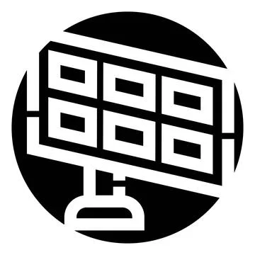 Solar panel generating clean electric power icon Stock Illustration