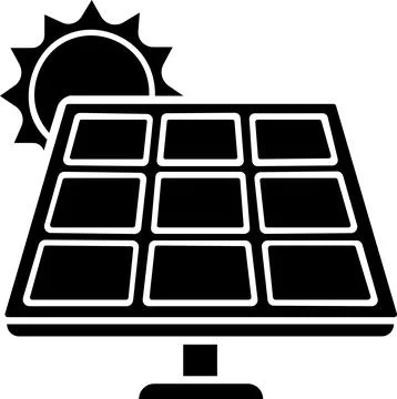 Solar panel generating clean electric power icon Stock Illustration