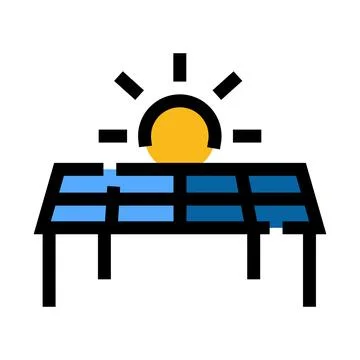 Solar panel generating clean electricity from sun energy Stock Illustration