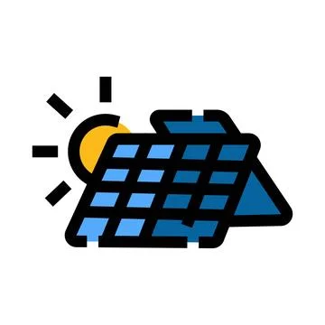 Solar panel generating clean electricity from sun energy Stock Illustration