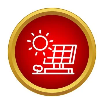 Solar panel generating clean energy from sun icon Stock Illustration