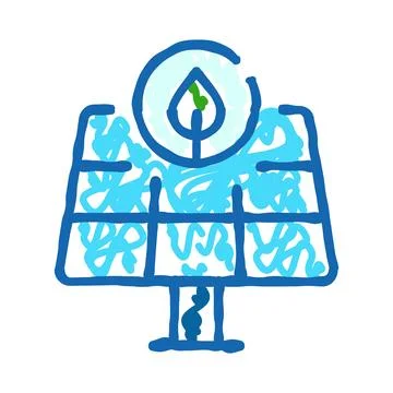 Solar panel generating clean power with green energy leaf イラスト素材